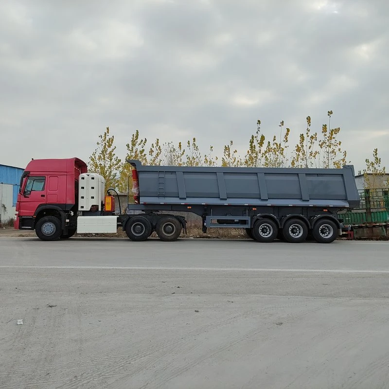Three-Axle Back Flip Dump Semi-Trailer Three-Axle Back Flip Dump Semi-Trailer