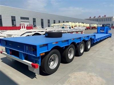 news-400-301 Heavy Duty 2 Line 4 Axle Lowbed Truck Semi Trailer